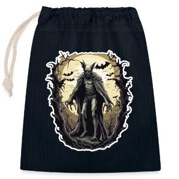 Fledermaus / Vampir / Dracula / Tier / Halloween - Verschließbarer Geschenkbeutel aus Baumwolle (25x30cm) - Navy - Vorne