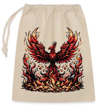 Un phénix majestueux renaissant de ses cendres - Sac cadeau en coton avec cordon (25 x 30 cm) - nature - Devant