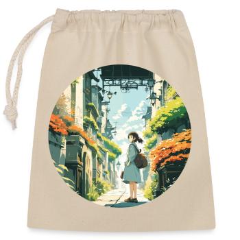 Anime / Comic / Japanisch / Zeichentrick / Cartoon - Verschließbarer Geschenkbeutel aus Baumwolle (25x30cm) - Natur - Vorne