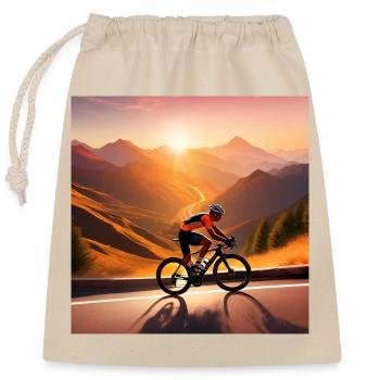 Sunlit Summit Sprint - Closable cotton gift bag (25x30cm) - nature - Front