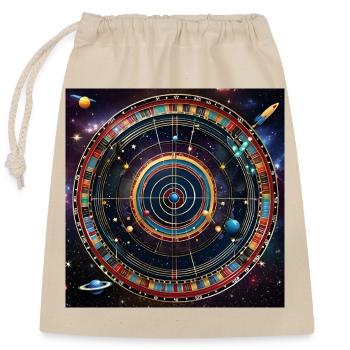 Précision planétaire - Jeu de fléchettes cosmique - Sac cadeau en coton avec cordon (25 x 30 cm) - nature - Devant