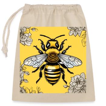 Honey Bee - Closable cotton gift bag (25x30cm) - nature - Front