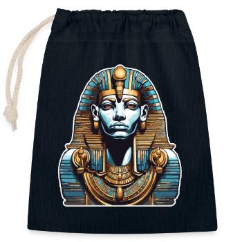 Ägypten / Pharao / Mumien / Hieroglyphen / Sphinx - Verschließbarer Geschenkbeutel aus Baumwolle (25x30cm) - Navy - Vorne