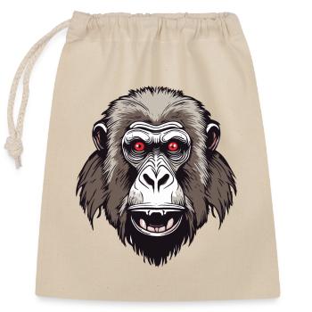 Singe / Animal / Zoo / Babian / Sauvage / Bande dessinée - Sac cadeau en coton avec cordon (25 x 30 cm) - nature - Devant