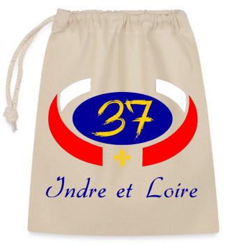 Indre et loire - Sac cadeau en coton avec cordon (25 x 30 cm) - nature - Devant