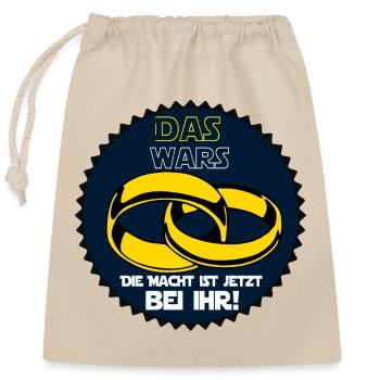 Junggesellenabschied , Junggesellenparty , (25) - Verschließbarer Geschenkbeutel aus Baumwolle (25x30cm) - Natur - Vorne