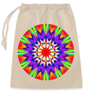 Kaleidoscope Mandala Color Rush - Closable cotton gift bag (25x30cm) - nature - Front