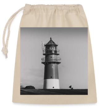 Phare Büsum Dithmarschen Côte de la mer du Nord Poster - Sac cadeau en coton avec cordon (25 x 30 cm) - nature - Devant