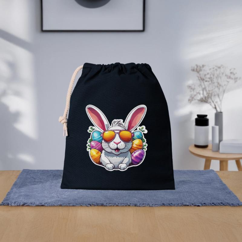 Easter Bunny / Easter / Eggs / Holidays / Easter Closable cotton gift bag (25x30cm)