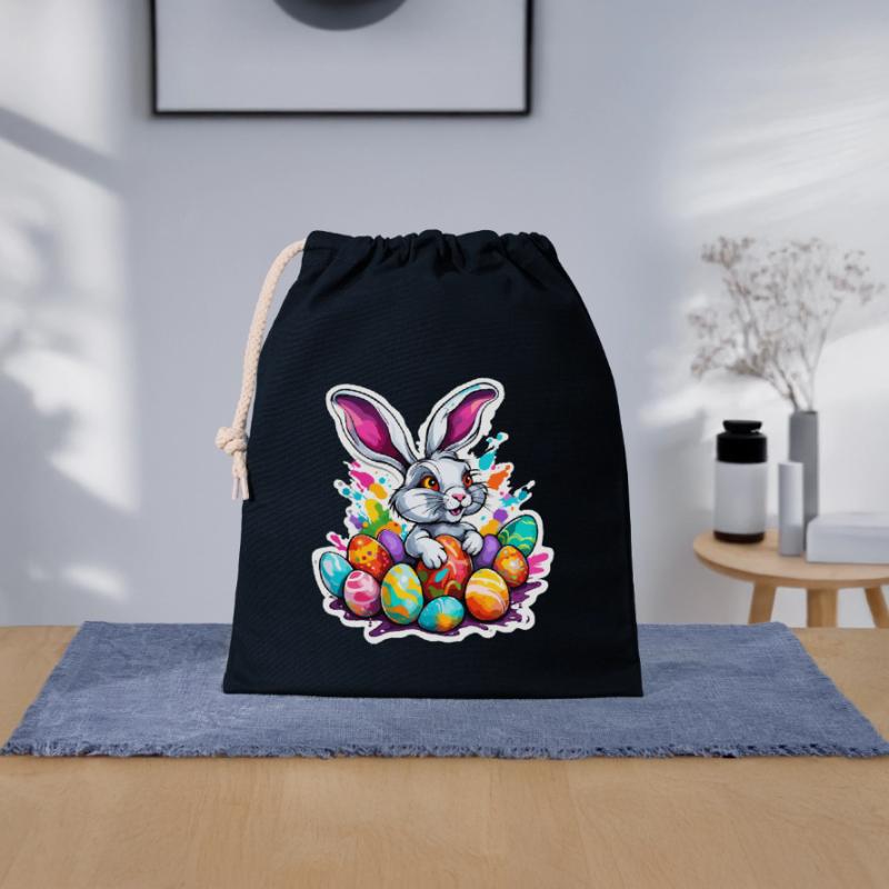 Easter Bunny / Easter / Eggs / Holidays / Easter Closable cotton gift bag (25x30cm)