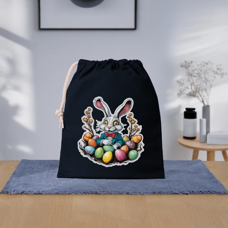 Easter Bunny / Easter / Eggs / Holidays / Easter Closable cotton gift bag (25x30cm)