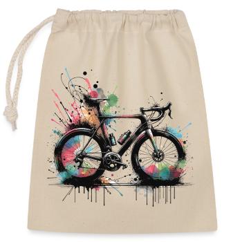 Bicycle Spray Paints Splash - Closable cotton gift bag (25x30cm) - nature - Front