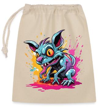 Chupacabra / Créature suceuse / Monstre /Espagne - Sac cadeau en coton avec cordon (25 x 30 cm) - nature - Devant