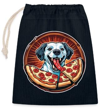 Pizza / Fast Food / Italian / Margherita - Closable cotton gift bag (25x30cm) - navy - Front
