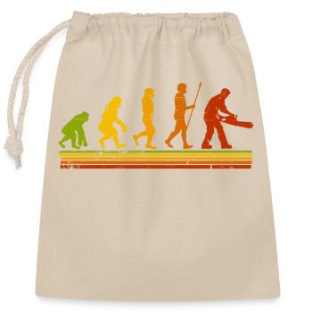 Forestier Bûcheron Evolution Bois de chauffage - Sac cadeau en coton avec cordon (25 x 30 cm) - nature - Devant