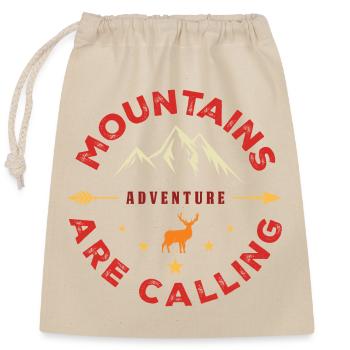 Les montagnes vous appellent - Aventure en plein air - Sac cadeau en coton avec cordon (25 x 30 cm) - nature - Devant