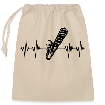 Scie bûcheron tronçonneuse menuiserie menuiserie - Sac cadeau en coton avec cordon (25 x 30 cm) - nature - Devant