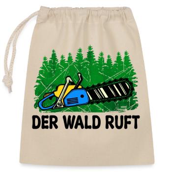 Woodland Tree Statement Wood Saw Lumberjack - Closable cotton gift bag (25x30cm) - nature - Front