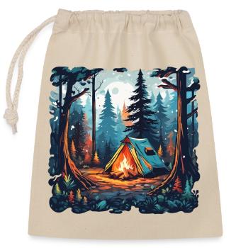Forêt / Sauvage / Tente / Sauvage / Arbres / Vie - Sac cadeau en coton avec cordon (25 x 30 cm) - nature - Devant