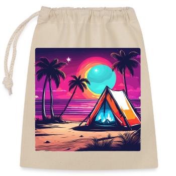 Forêt / Sauvage / Tente / Sauvage / Arbres / Vie - Sac cadeau en coton avec cordon (25 x 30 cm) - nature - Devant