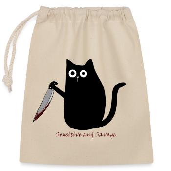 Sensitive and Savage - Closable cotton gift bag (25x30cm) - nature - Front