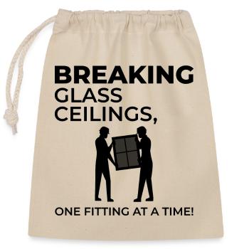 Glazier Window Glass Fitting Fitter Glasswork - Closable cotton gift bag (25x30cm) - nature - Front