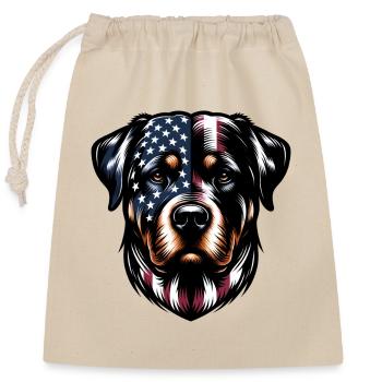 Rottweiler USA Hunde Design - Verschließbarer Geschenkbeutel aus Baumwolle (25x30cm) - Natur - Vorne