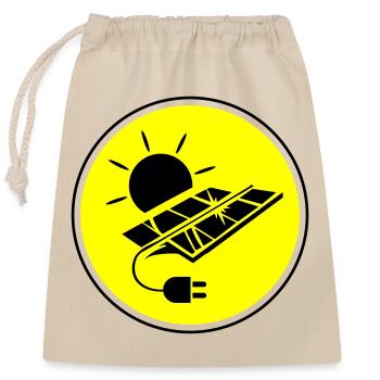 Solar energy photovoltaic system symbol - Closable cotton gift bag (25x30cm) - nature - Front
