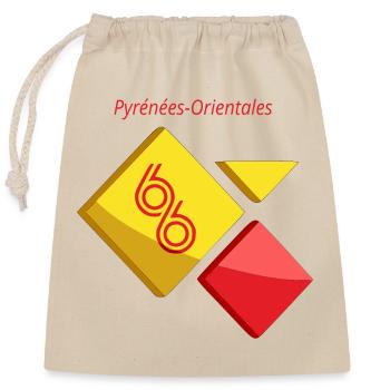 Pyrénées-Orientales - Sac cadeau en coton avec cordon (25 x 30 cm) - nature - Devant
