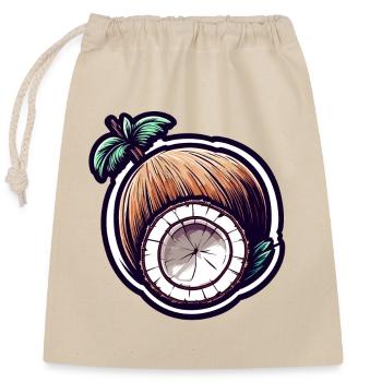 Coconut / Drink / Exotic / Tropical / Palm - Closable cotton gift bag (25x30cm) - nature - Front