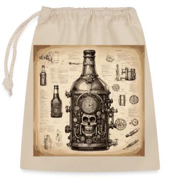 Blueprint / Sepia / Vintage / Retro / Liquor - Closable cotton gift bag (25x30cm) - nature - Front