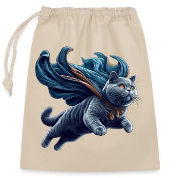 Super Katze BKH Blue Geschenk - Verschließbarer Geschenkbeutel aus Baumwolle (25x30cm) - Natur - Vorne