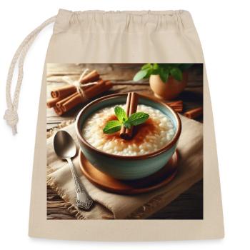Rice pudding - Closable cotton gift bag (25x30cm) - nature - Front