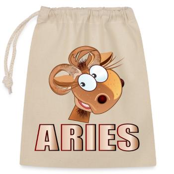 ARIES ZODIAC SIGN MARCH APRIL - Closable cotton gift bag (25x30cm) - nature - Front