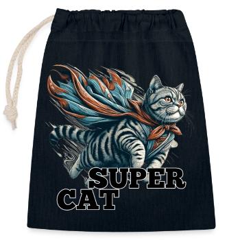 Super Katze Britisch Kurzhaar BKH getigert - Verschließbarer Geschenkbeutel aus Baumwolle (25x30cm) - Navy - Vorne