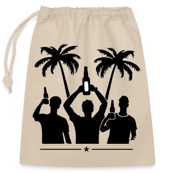 Party Beach Holidays - Closable cotton gift bag (25x30cm) - nature - Front