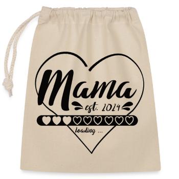 Mom to be - Mama est. 2024. Werdende Mutter - Verschließbarer Geschenkbeutel aus Baumwolle (25x30cm) - Natur - Vorne