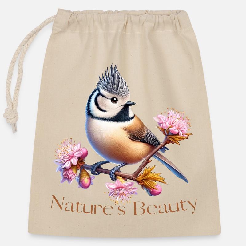 Huppé - Sac cadeau en coton avec cordon (25 x 30 cm) - nature