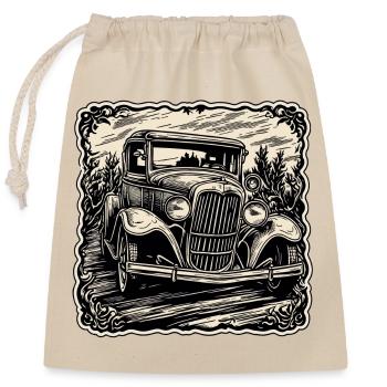 Car / Vehicle / Passenger Car / Mobile / Old Timer / Driving - Closable cotton gift bag (25x30cm) - nature - Front