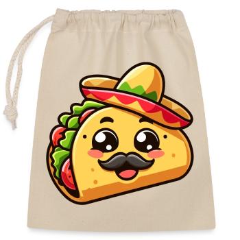 Fiesta Taco: Der herzhafte Senor - Verschließbarer Geschenkbeutel aus Baumwolle (25x30cm) - Natur - Vorne