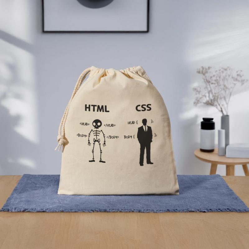 Developer Programmierer Coden Css Skripting Code Verschließbarer Geschenkbeutel aus Baumwolle (25x30cm)