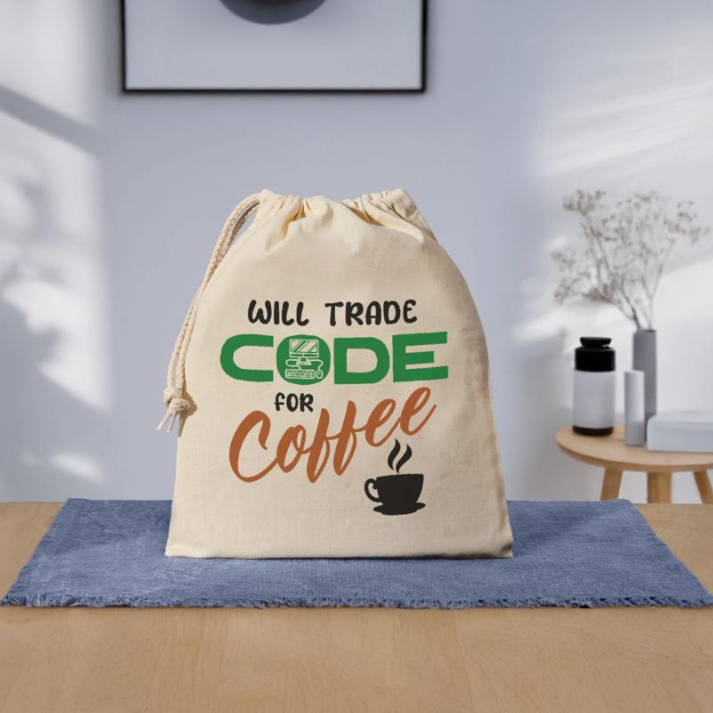 Développeur de déclaration de code Computerfreak Informatik Sac cadeau en coton avec cordon (25 x 30 cm)