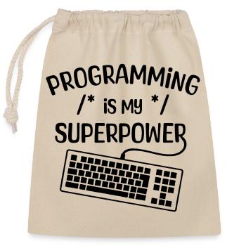 Computer Freak Statement Developer Programmer - Closable cotton gift bag (25x30cm) - nature - Front