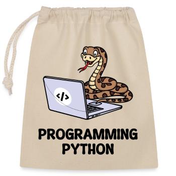 Developer Funny Sayings Programmer Computer - Closable cotton gift bag (25x30cm) - nature - Front