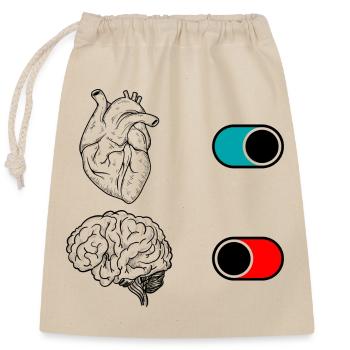 Duo de croissants nocturnes - Sac cadeau en coton avec cordon (25 x 30 cm) - nature - Devant
