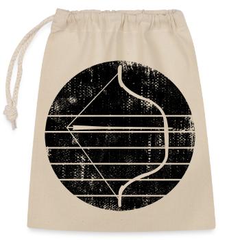 Bow and arrow - Closable cotton gift bag (25x30cm) - nature - Front