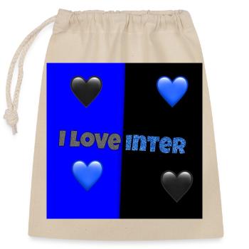 i love inter - Closable cotton gift bag (25x30cm) - nature - Front