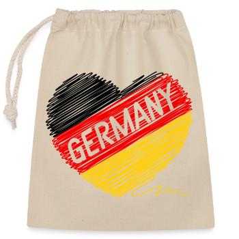 Deutschlandflagge, Liebe Deutschland, ein Symbol der Einheit - Verschließbarer Geschenkbeutel aus Baumwolle (25x30cm) - Natur - Vorne