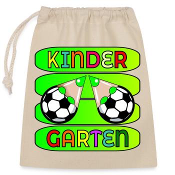 KINDERGARTEN CHILDREN FOOTBALL - Closable cotton gift bag (25x30cm) - nature - Front