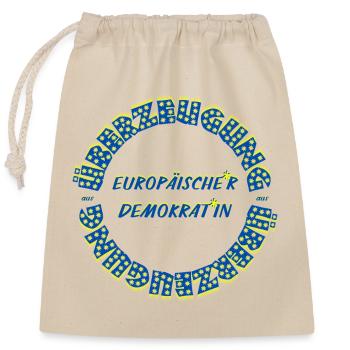 Conviction des démocrates européens : égalité entre les sexes - Sac cadeau en coton avec cordon (25 x 30 cm) - nature - Devant